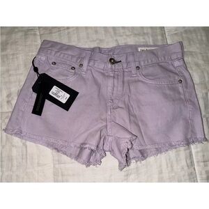 Rag & Bone Women’s Cut Off Denim Shorts In Lilac Size 24 NWT